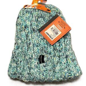 Screamer Womens Beanie Knit Hat Mint Green Grey Skater Retro Rollup NWT